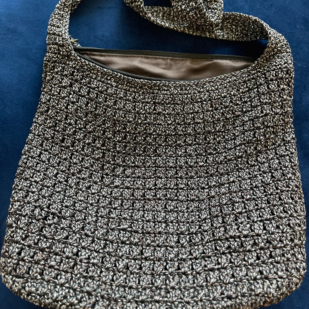 The Sak crochet Boho Black Multi Color Bag